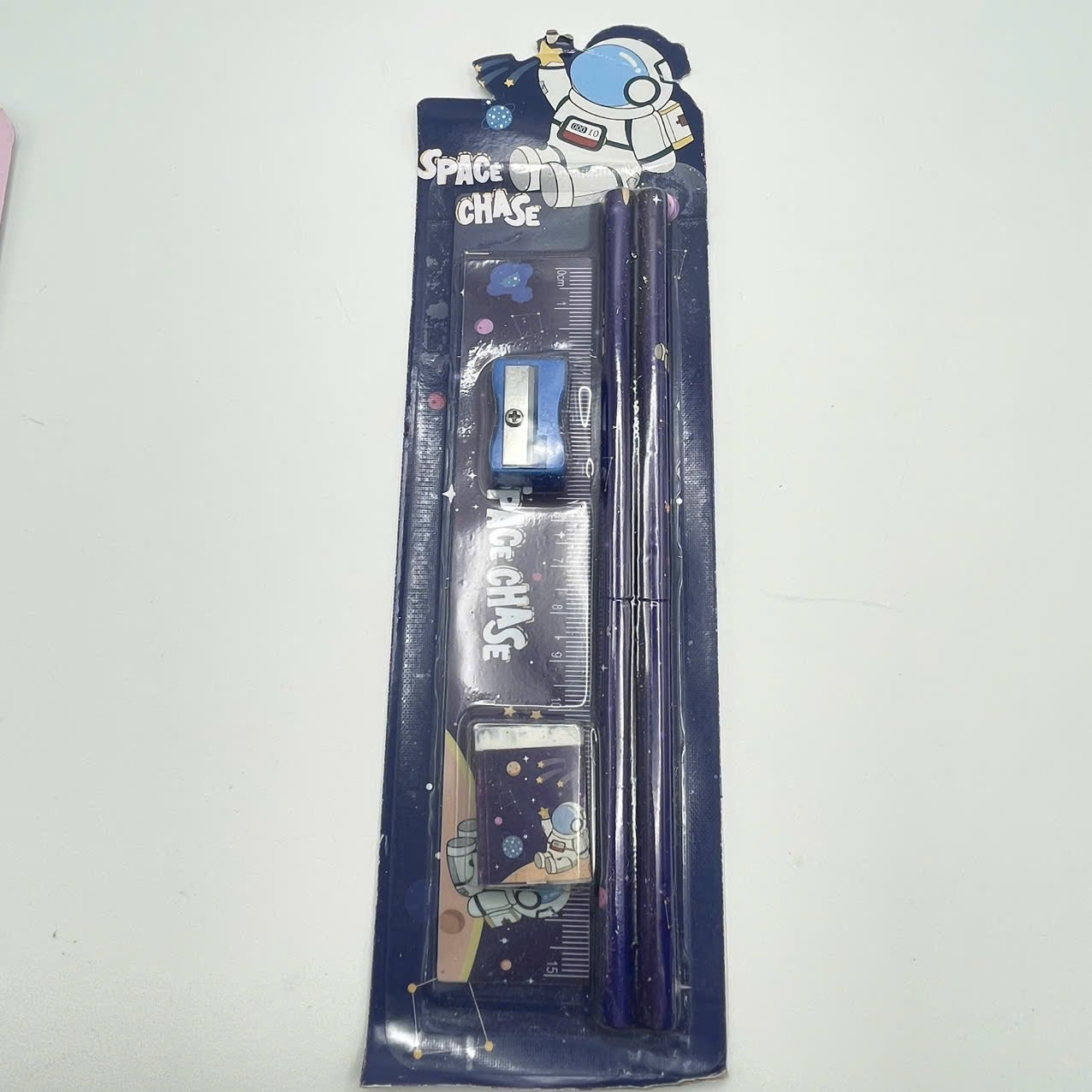 Combo bút chì thước kẻ tẩy gọt bút chì màu đen