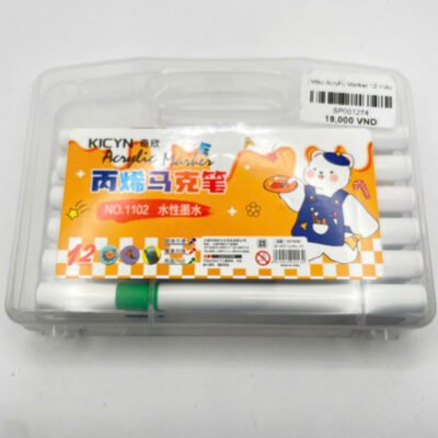 Bút Màu Acrylic Marker 12 Màu – Màu Vẽ Đậm Chuẩn, Không Lem, Vẽ Trên Nhiều Bề Mặt